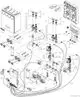 Schematische Darstellung eines Bosch Installationssets mit verschiedenen Komponenten für die Montage von zwei Heizkreisen, einschließlich elektrischer und hydraulischer Teile.